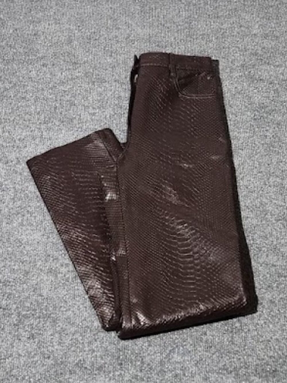 Wilfred "The Melina" Pant Python/Snake Embossed Brown Size 2